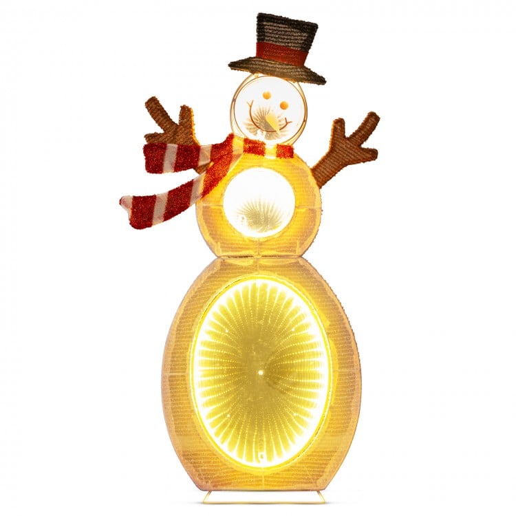 2.6 Feet Lighted Snowman with LED Lights and Metal Stand