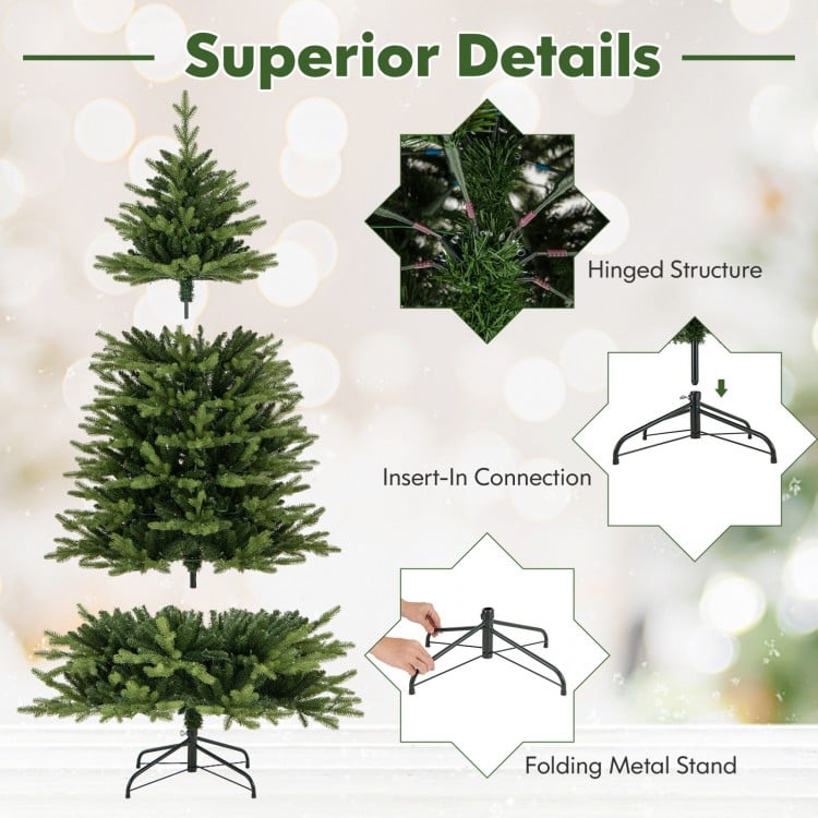 6 Feet Artificial Xmas Tree Hinged with 11 Lighting Modes and Remote Control