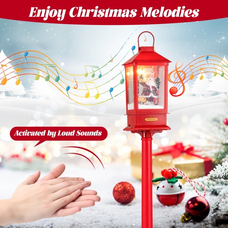 Christmas Musical Street Lamp Post with Detachable Snow Globe Lantern
