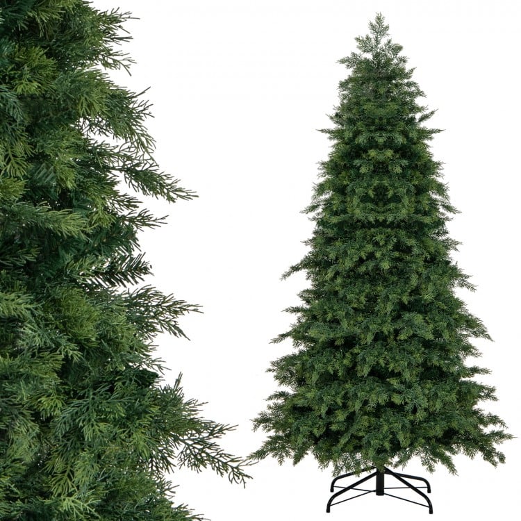 6 Feet Artificial Christmas Tree Green Hinged Holiday Tree with 721/1019 Lush Branch Tips