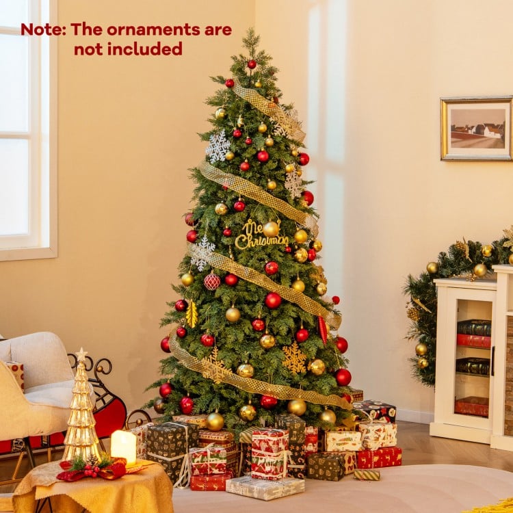 6 Feet Artificial Christmas Tree Green Hinged Holiday Tree with 721/1019 Lush Branch Tips