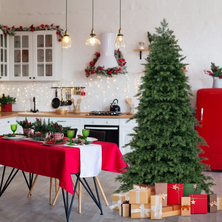 6 Feet Artificial Christmas Tree Green Hinged Holiday Tree with 721/1019 Lush Branch Tips