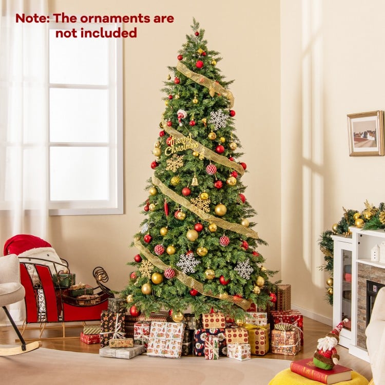 7.5 Feet Artificial Christmas Tree Green Hinged Holiday Tree with 721/1019 Lush Branch Tips