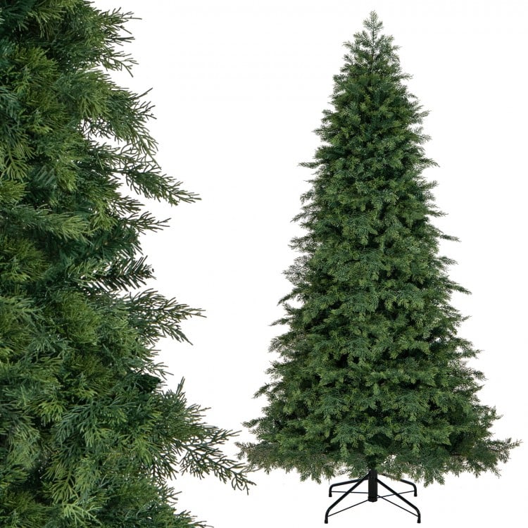 7.5 Feet Artificial Christmas Tree Green Hinged Holiday Tree with 721/1019 Lush Branch Tips