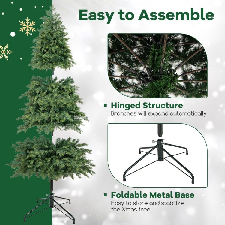 7.5 Feet Artificial Christmas Tree Green Hinged Holiday Tree with 721/1019 Lush Branch Tips