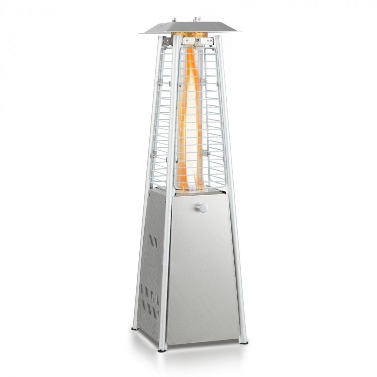 10000 BTU Portable Stainless Steel Tabletop Patio Heater with Glass Tube