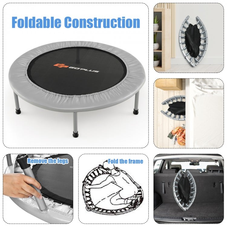 36 Inch Mini Folding Trampoline Portable Recreational Fitness Rebounder