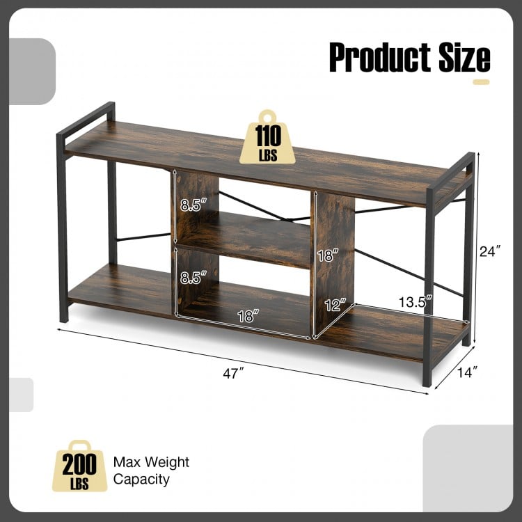 TV Stand for 55 Inch TVs Industrial Entertainment Center-Rustic Brown