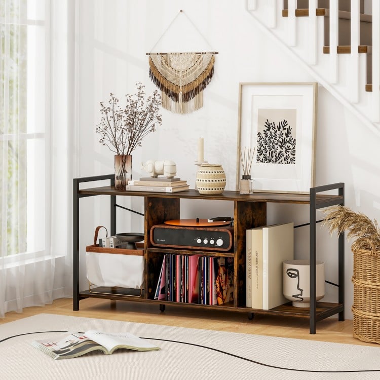 TV Stand for 55 Inch TVs Industrial Entertainment Center-Rustic Brown