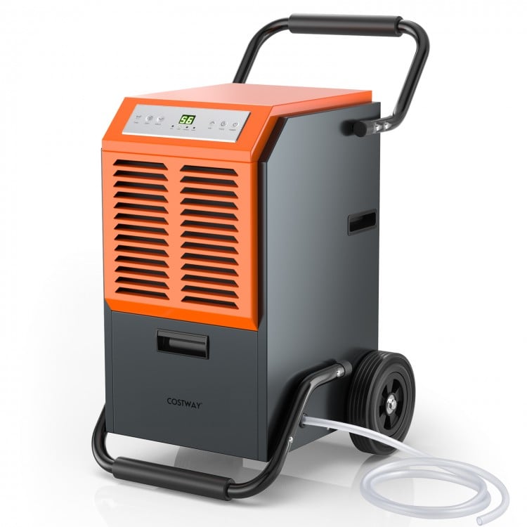 163 Pints Commercial Dehumidifier with Drain Hose and 24H Timer