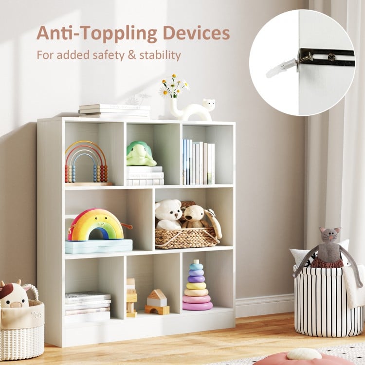 41 Inches 8-Cube Freestanding Bookcase for Kids-White