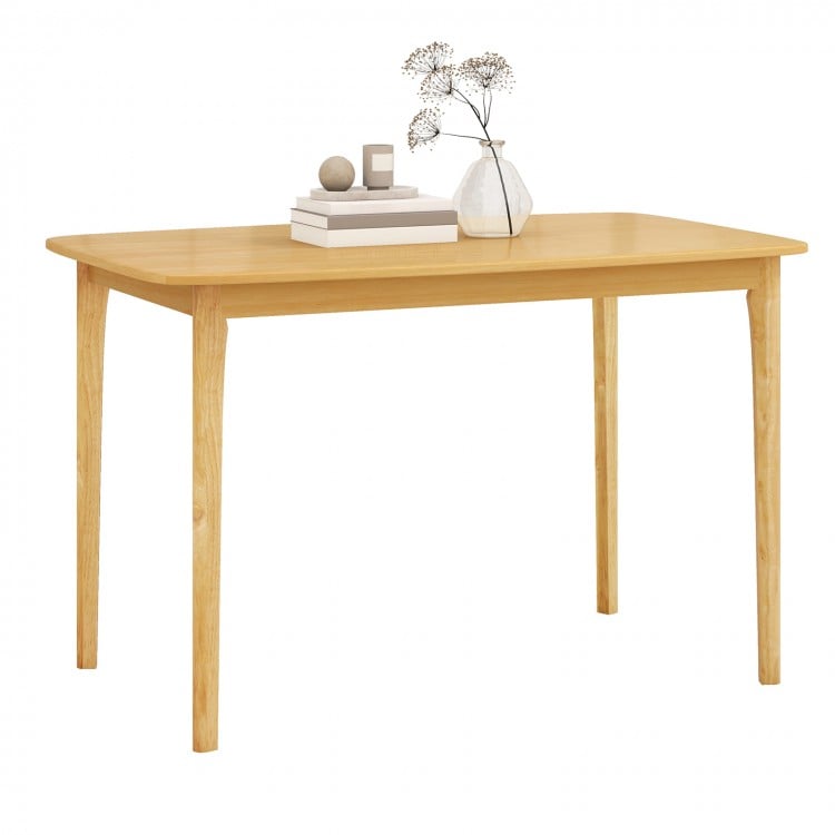 48 Inch Solid Wood Dining Table with Rubber Wood Supporting Legs for Kitchen Dining Room-Natural
