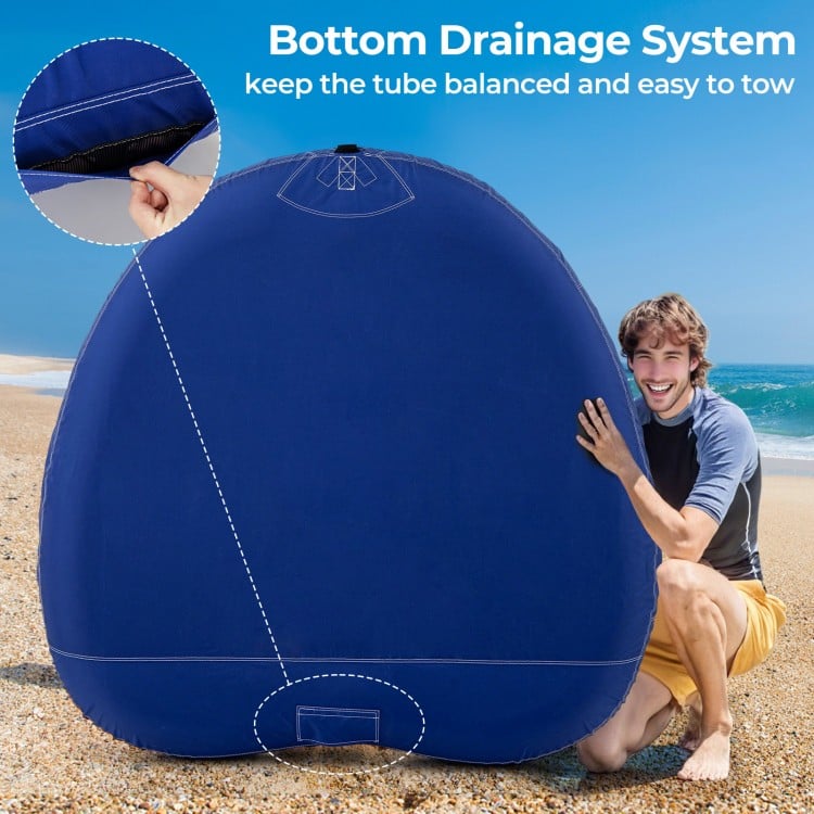 1 or 2 Person Inflatable Towable Tube for Boating with Drainage