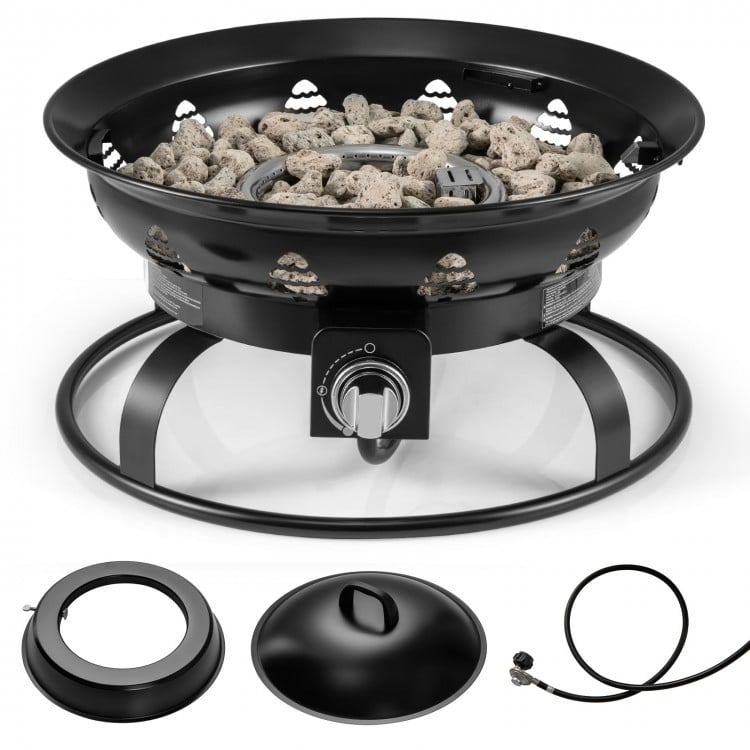 21 Inch Diameter Propane Gas Fire Pit Patio Portable Fire Bowl