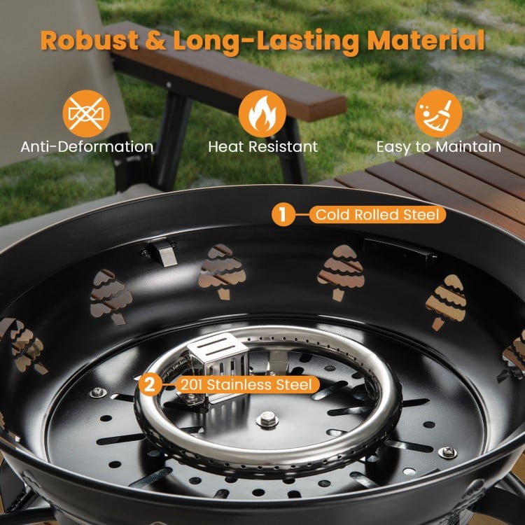 21 Inch Diameter Propane Gas Fire Pit Patio Portable Fire Bowl