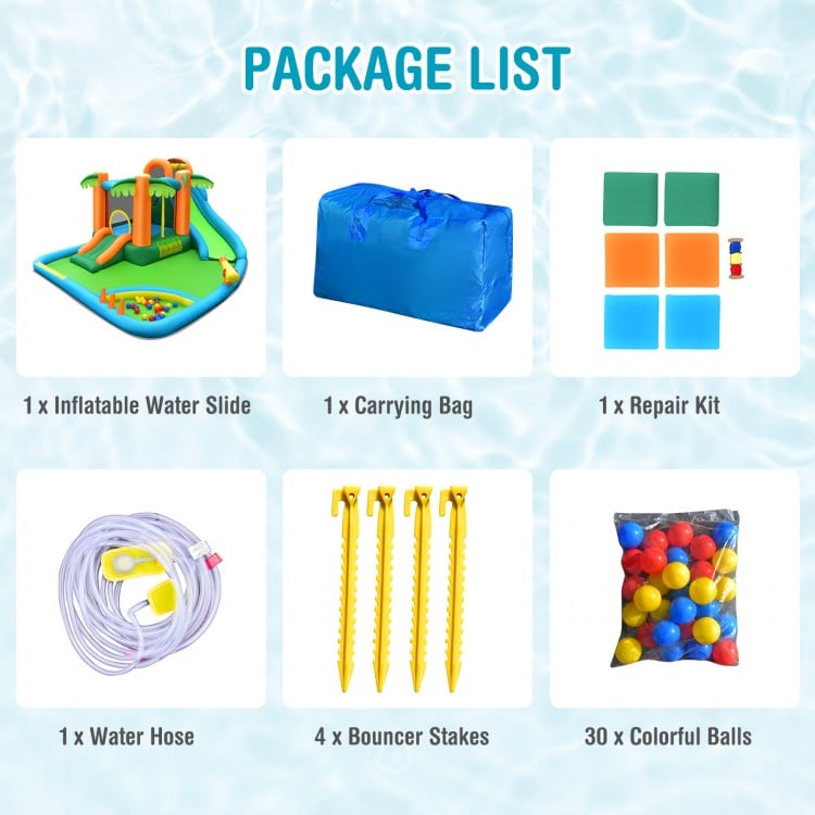 Inflatable Water Slide Park with Upgraded Handrail without Blower