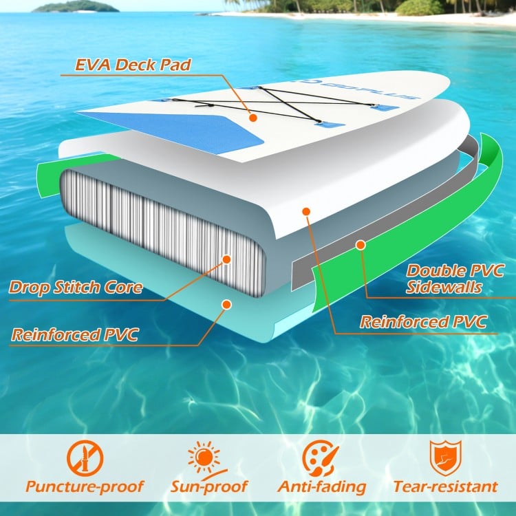 11 Feet Premium SUP Inflatable Stand Up Paddle Board with Accessories and Repair Kit