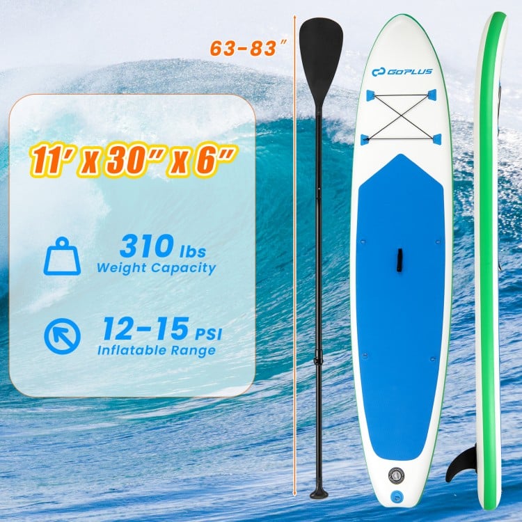 11 Feet Premium SUP Inflatable Stand Up Paddle Board with Accessories and Repair Kit