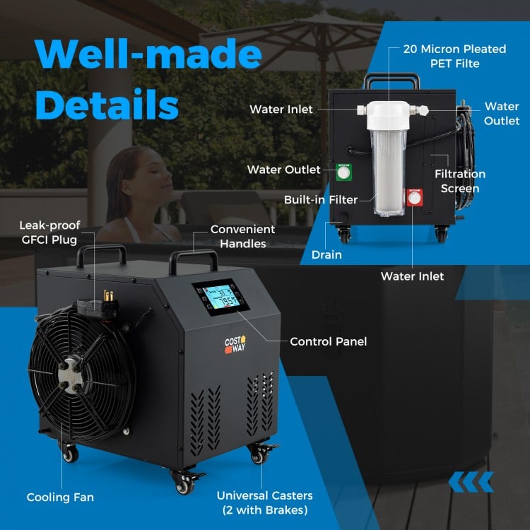 4/5 HP Ice Bath Water Chiller for Cold Plunge Tubs with Compressor