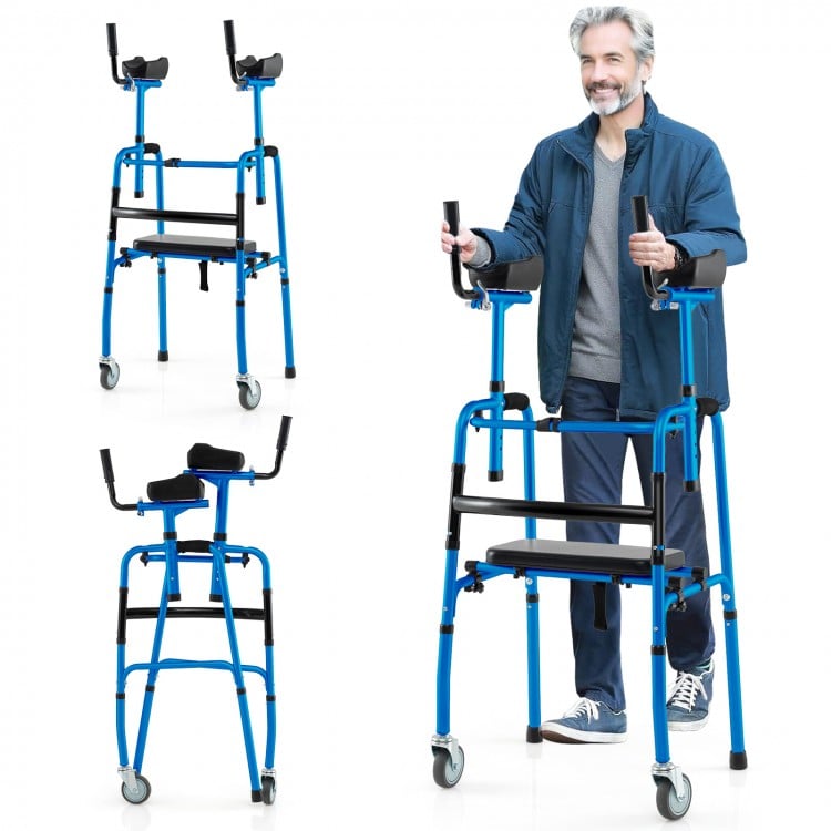 Versatile Rolling Walker for Rehabilitation Training-Navy