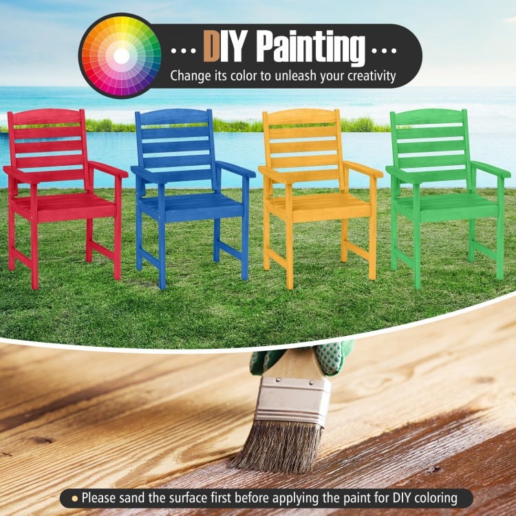 Outdoor Wooden Dining Chairs with Inclined Backrests and Slatted Seats