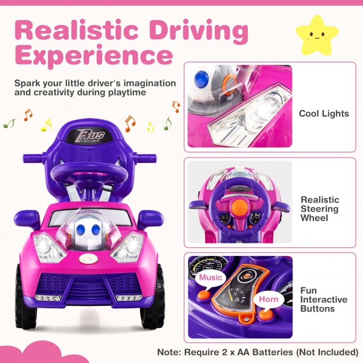 3 in 1 Push Car for Toddler Stroller Sliding Walking Car for Boys and Girls-Pink