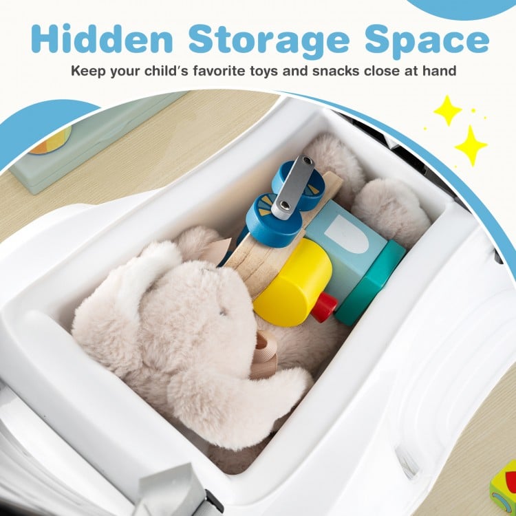 3 in 1 Push Car for Toddler Stroller Sliding Walking Car for Boys and Girls-White