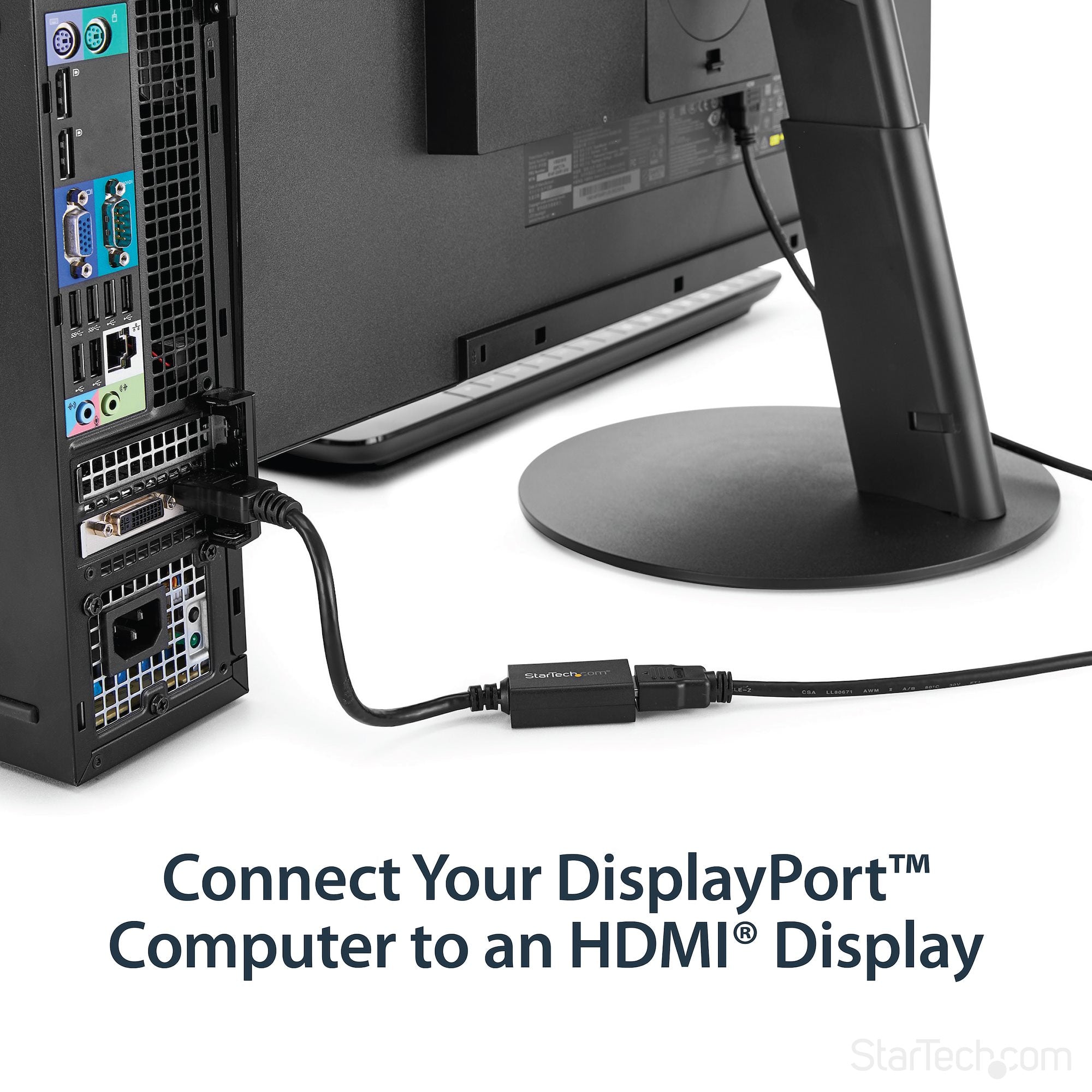 DisplayPort to HDMI Adapter - DP 1.2 to HDMI Video Converter 1080p - DP to HDMI Monitor/TV/Display Cable Adapter Dongle - Passive DP to HDMI Adapter - Latching DP Connector