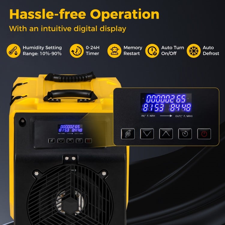 190 PPD Commercial Dehumidifier with Pump and 2 Wheels