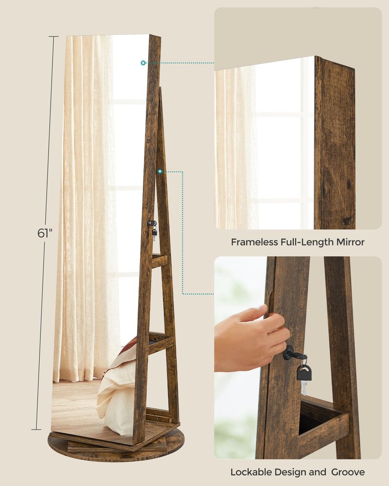 SONGMICS Jewelry Organizers Cabinet with Mirror