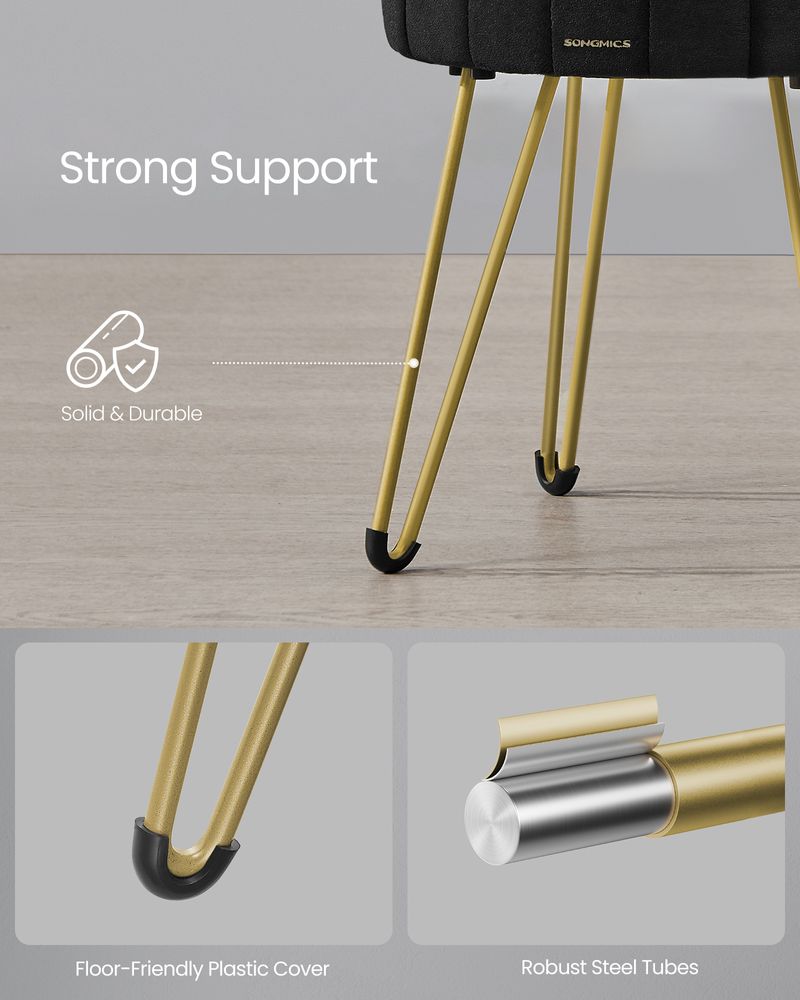 SONGMICS Small Vanity Stool Chair with Storage