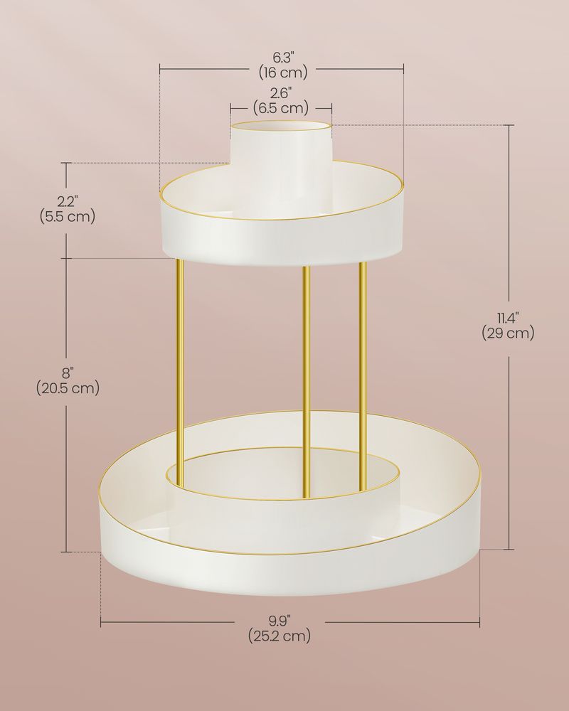 SONGMICS 2-Tier Round Rotating Makeup Organizer