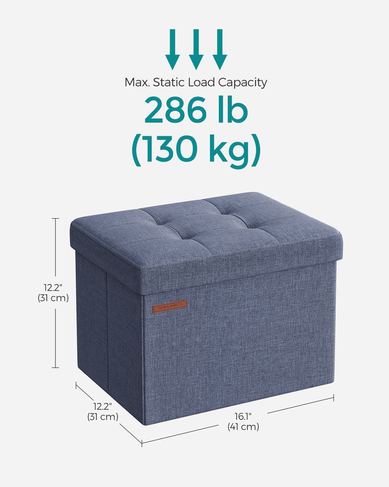 SONGMICS Small Folding Storage Ottoman