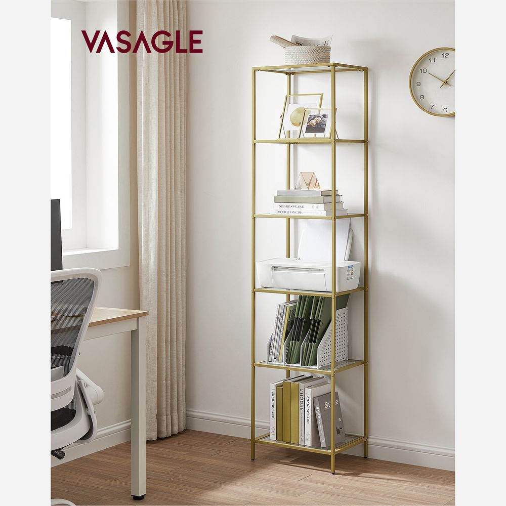 VASAGLE Bookcase, Slim Shelving Unit