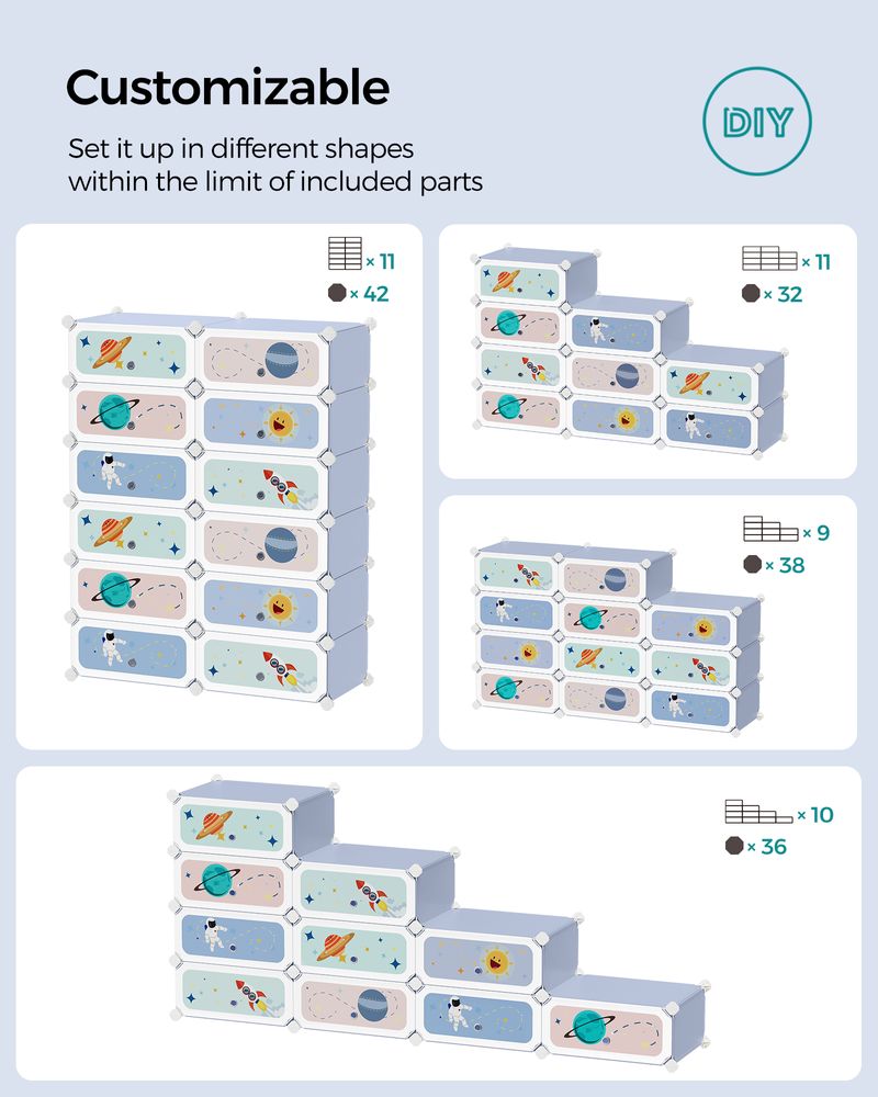 SONGMICS Kids' Shoe Rack with Doors