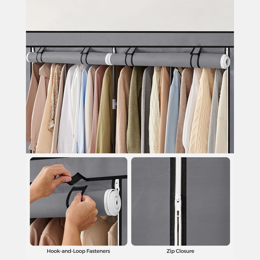SONGMICS Wardrobe Closet Organizer with Cover