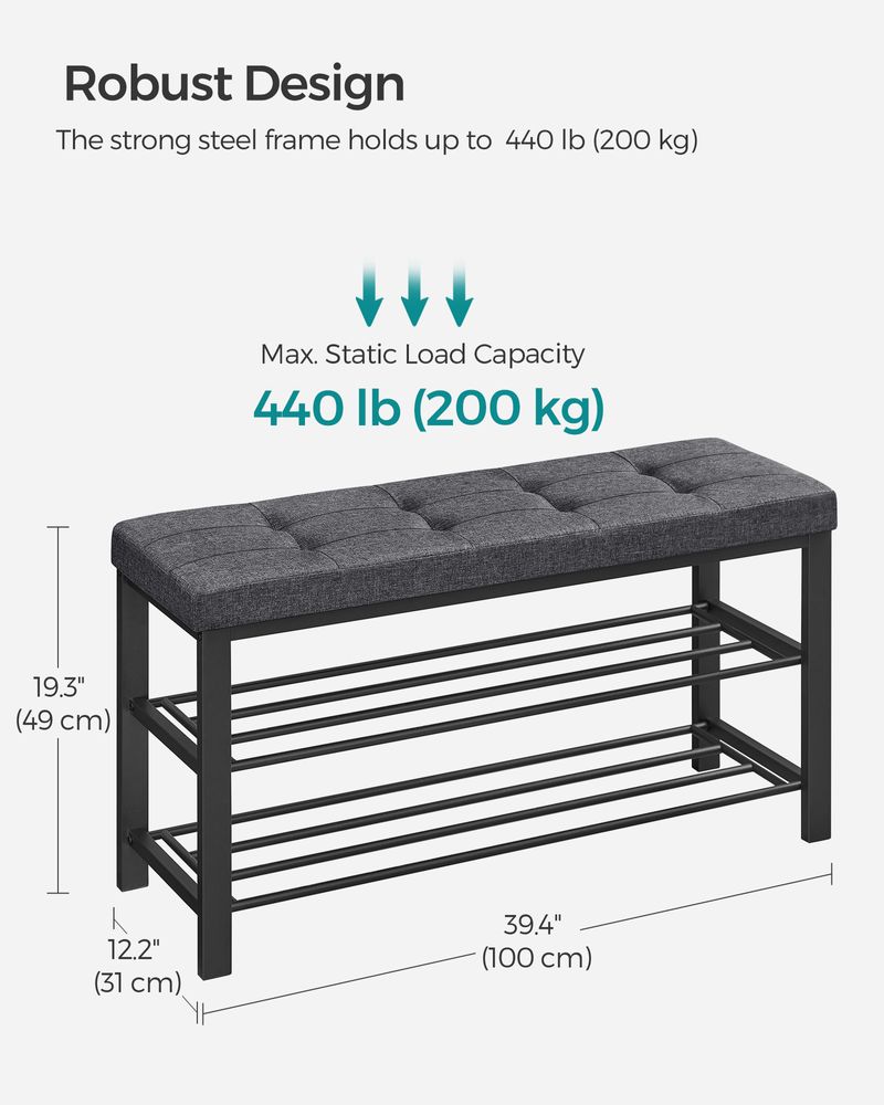 SONGMICS Shoe Bench with Cushion