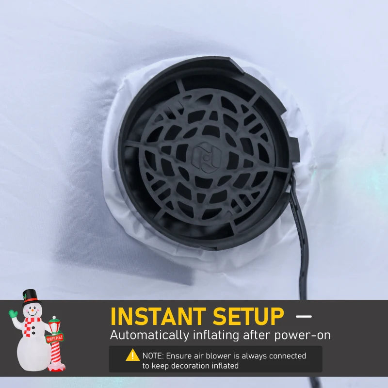 HOMCOM 7.9FT Inflatable Christmas Snowman Decoration, LED Lighted Blow Up for Indoor & Outdoor Holiday Yard Display