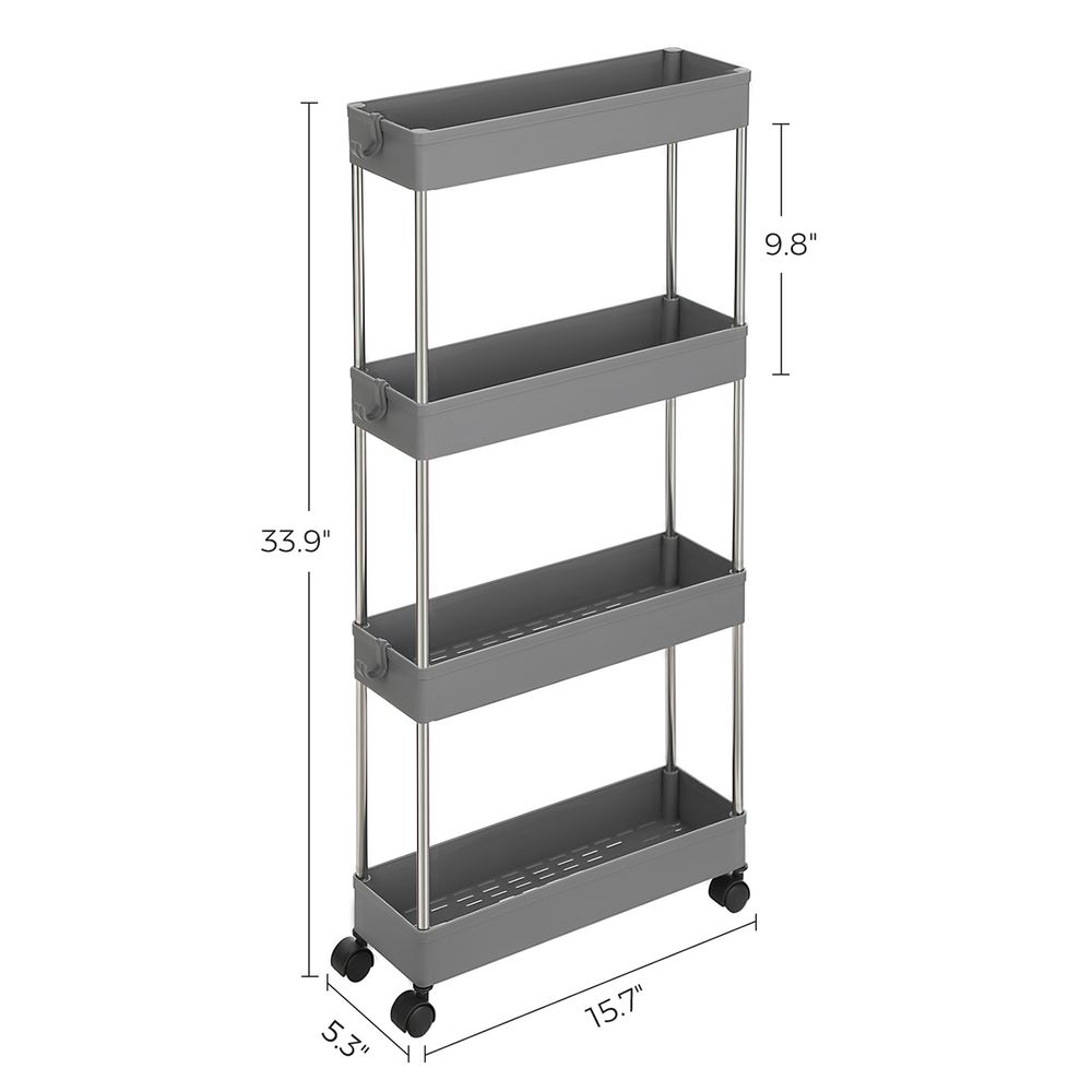 SONGMICS 4-Tier Narrow Utility Cart on Wheels
