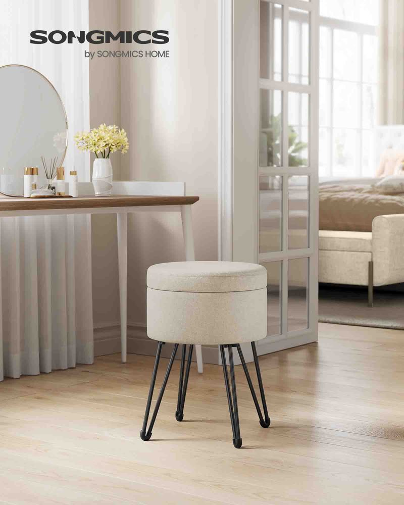 SONGMICS Small Ottoman Stool with Storage