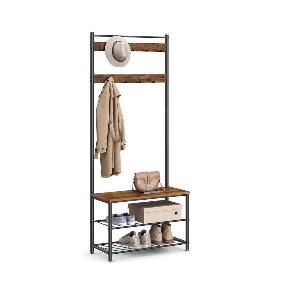 VASAGLE Coat Rack with Shoe Storage Bench
