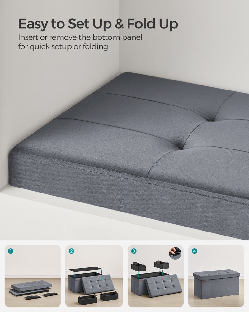 SONGMICS Storage Ottoman Bench with Storage Chest, Load up to 660 lb