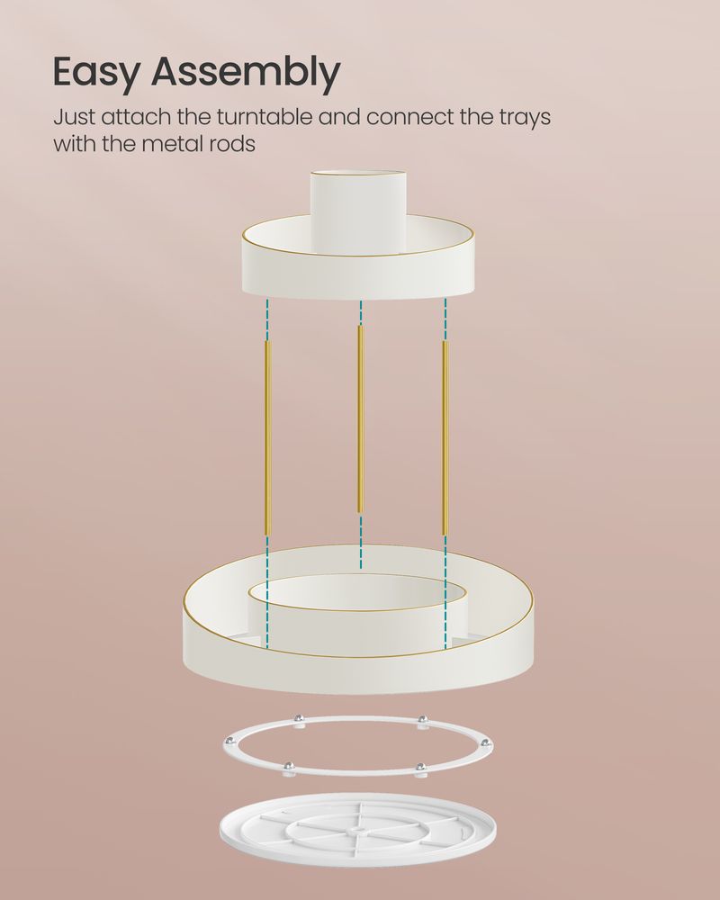 SONGMICS 2-Tier Round Rotating Makeup Organizer