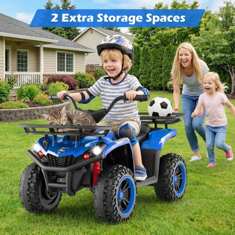 24V Electric Ride On Quad with LED Headlights-Blue