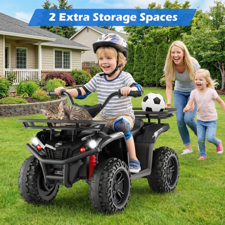 24V Electric Ride On Quad with LED Headlights-Black