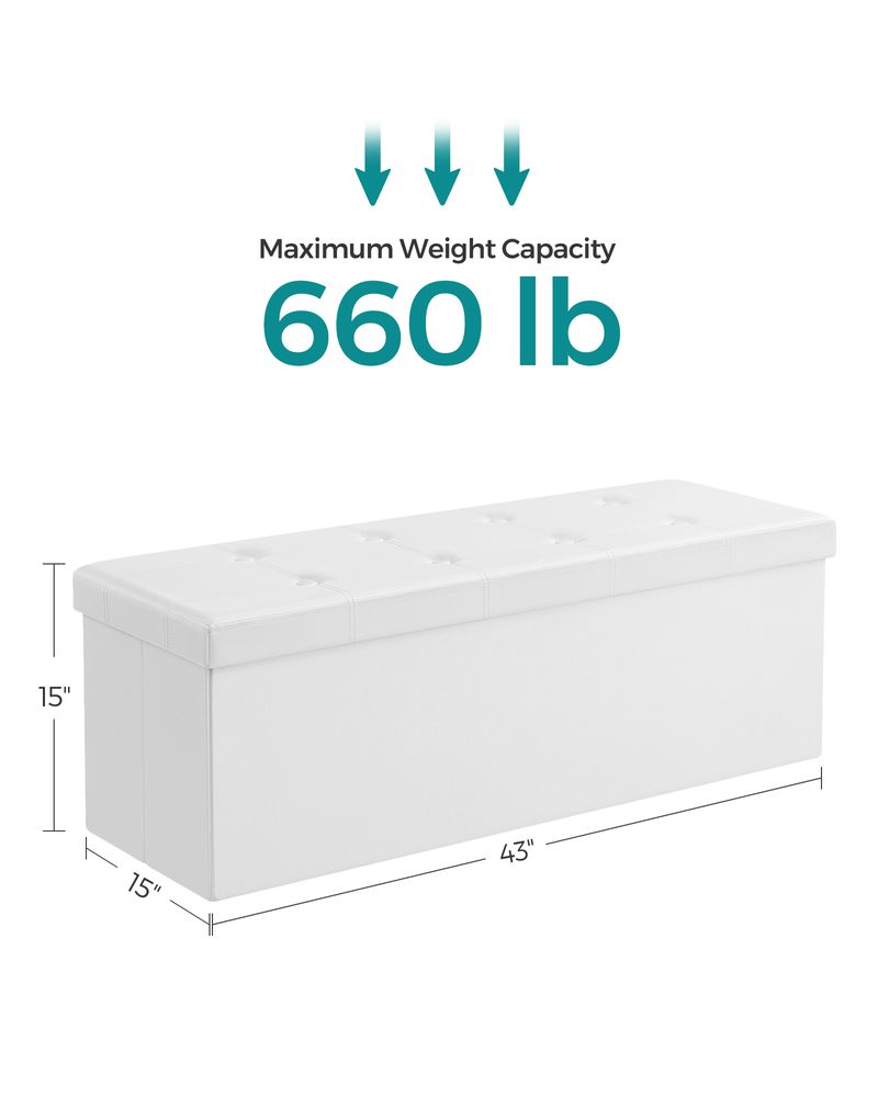 SONGMICS Folding Storage Ottoman Bench