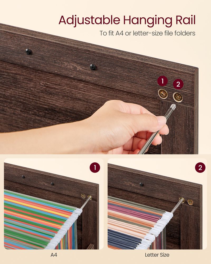 VASAGLE File Cabinet with 2 File Drawers, Fit A4