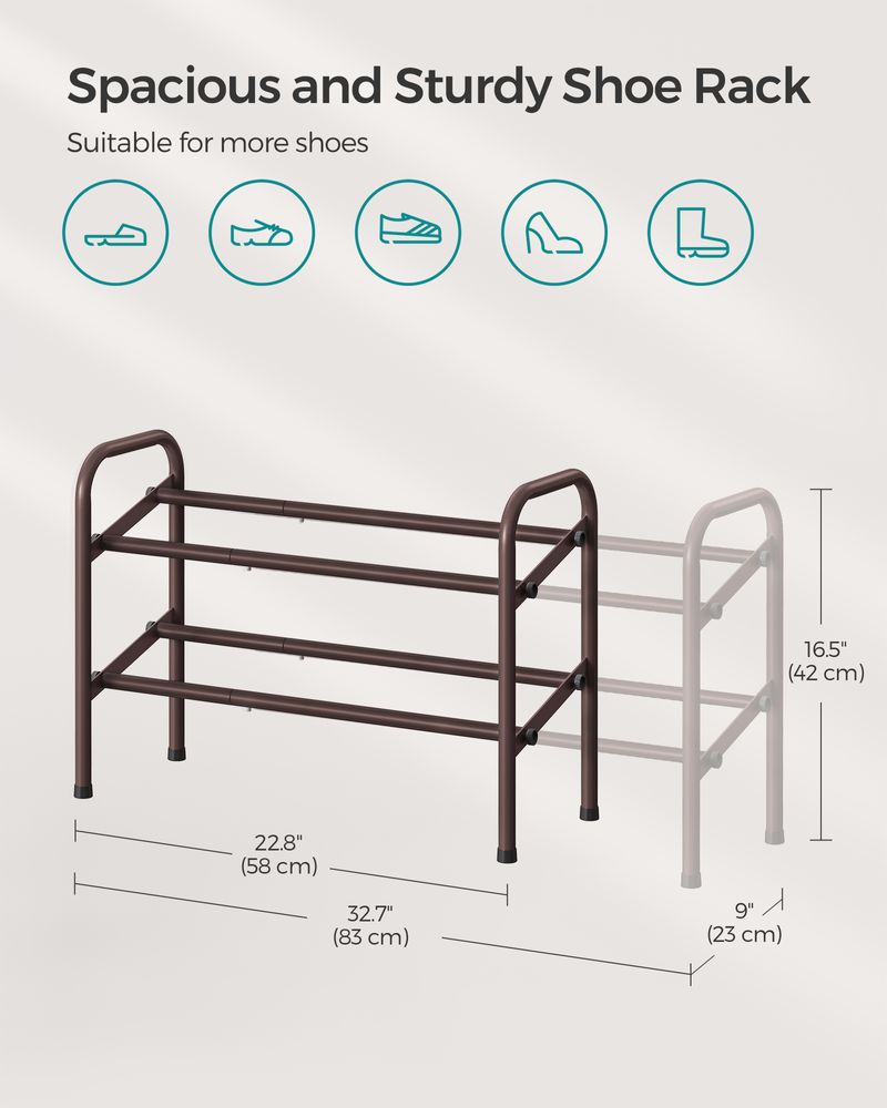 SONGMICS Expandable Shoe Rack