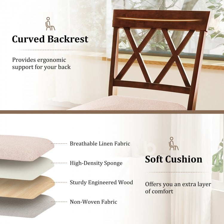 24 Inch Counter Height Barstools with Backrest and Upholstered Seat Cushion for Kitchen Dining Room-24 Inch
