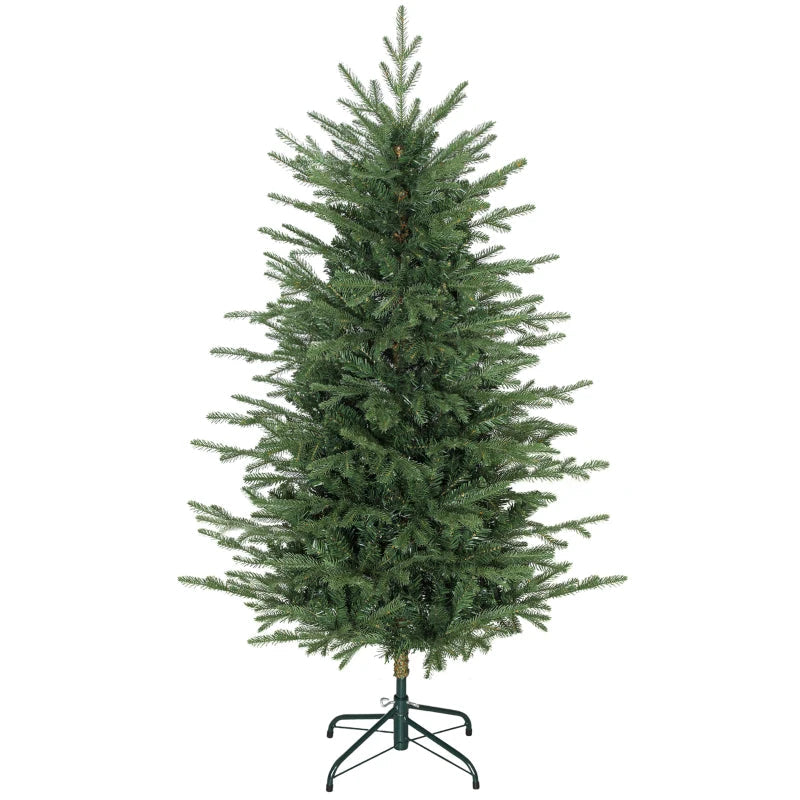 HOMCOM 5ft Artificial Christmas Tree – Dense Realistic Full Ponderosa Fir, Hinged Branches, Easy Assembly